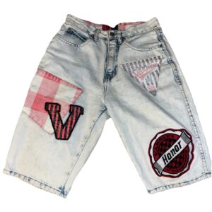 Corniche White Varsity Patch Jean Shorts Size 3/4